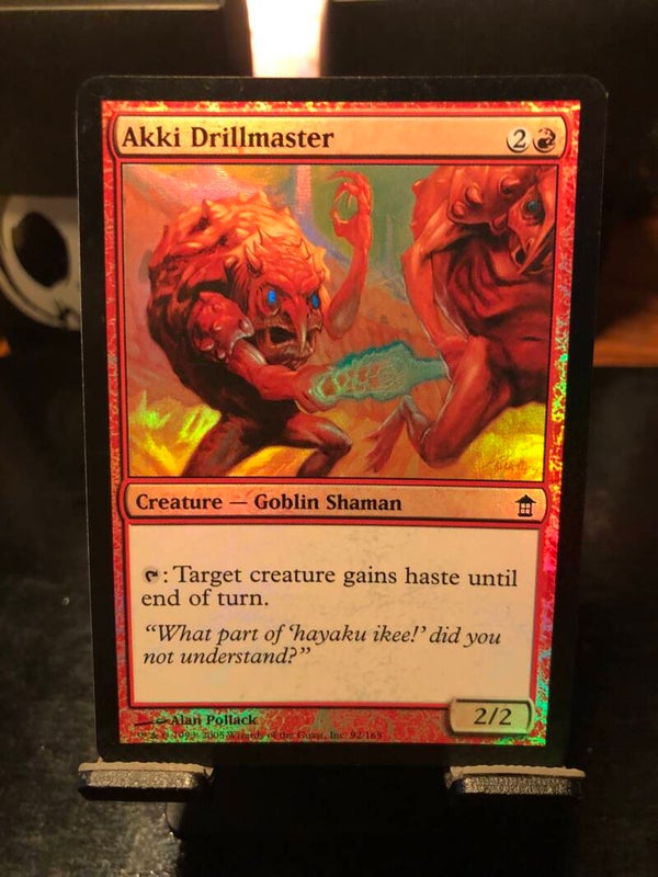 MTG | English | SOK | 2005 | (Foil) Akki Drillmaster (Red) | Creature - Goblin Shaman | NM