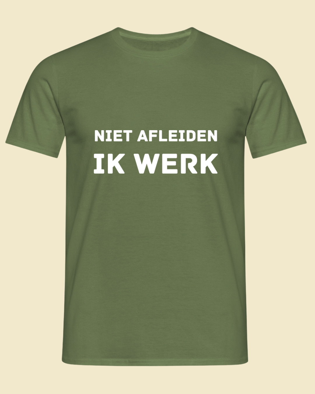 "Niet afleiden, ik werk" shirt