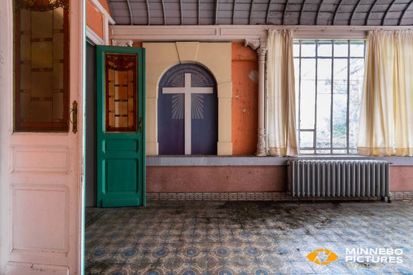 White Cross surrounded with color