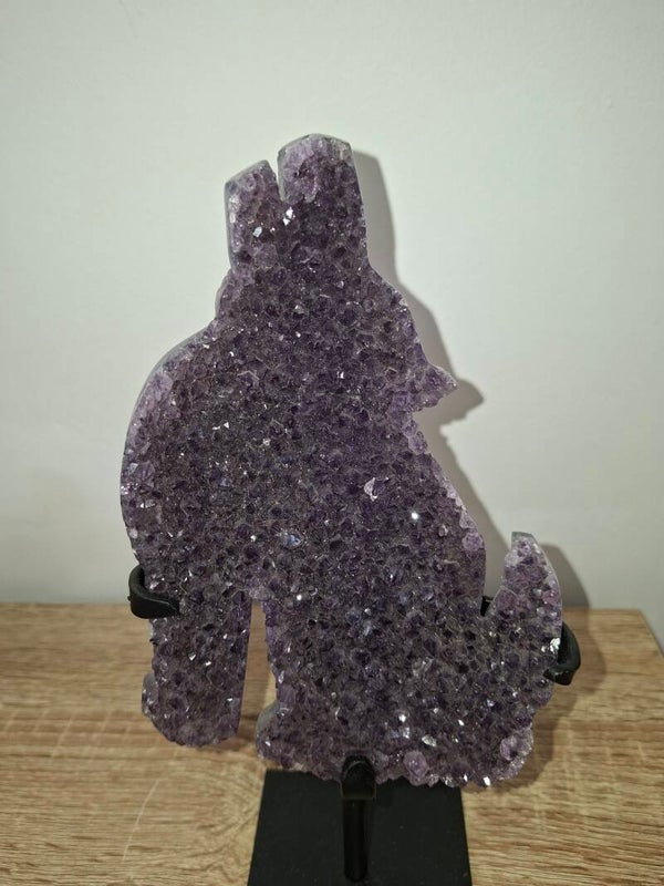 Amethyst on Stand Wolf Shaped