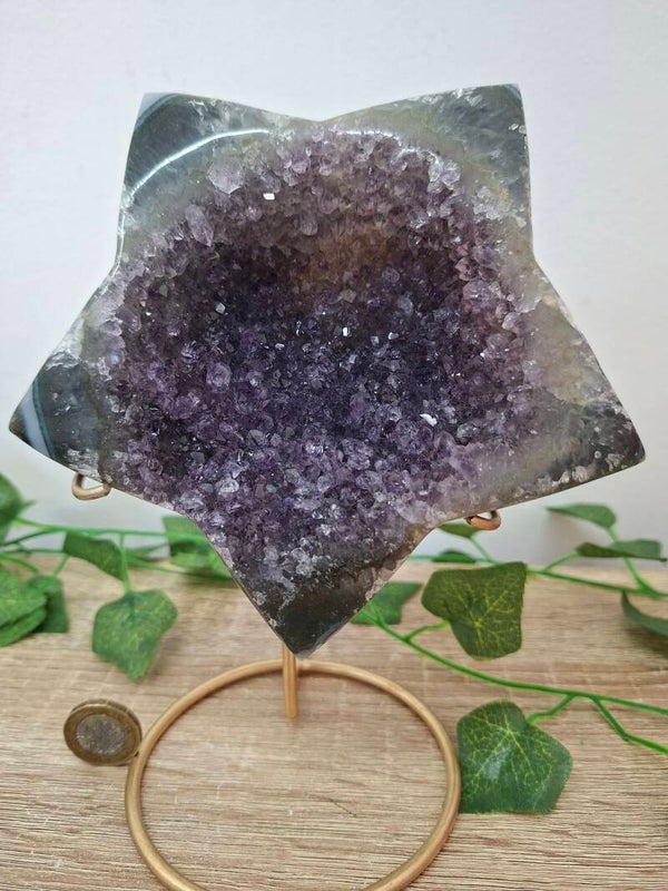 Amethyst Heart on Stand
