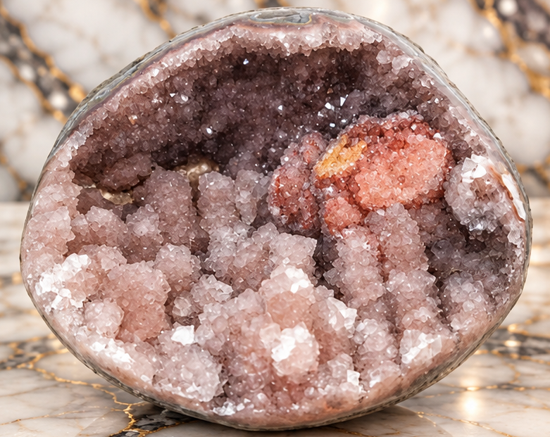 Pink Amethyst Crystal Geode