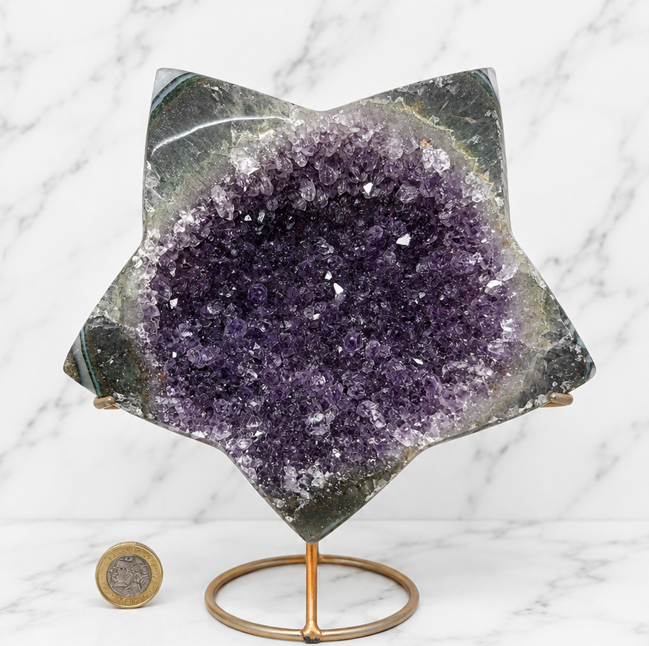 Amethyst Heart on Stand