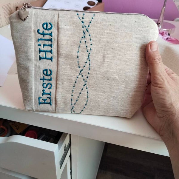 Leinentascherl mit Herzanhänger