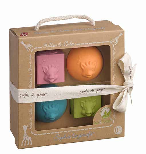 Sophie de Giraf - So'Pure set met 2 ballen en 2 blokken