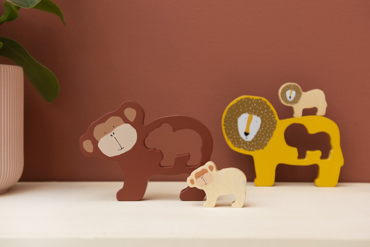 Centro De Actividades De Cuentas Trixie Mrs. Elephant – Juguete De Madera Con Bucle De Alambre Y Cuentas, Para Desarrollar Motricidad Fina