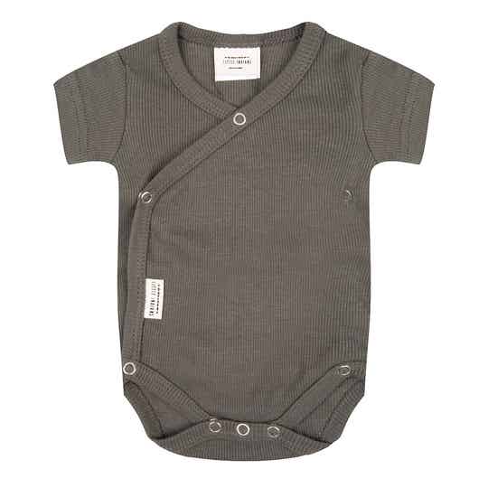 Little Indians - Romper | Korte Mouw Rib | Dusty Olive