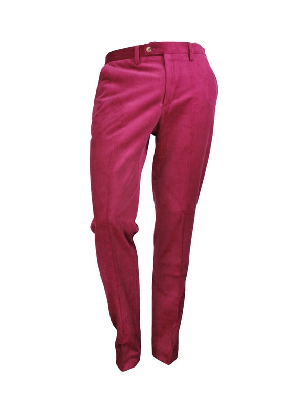 Pantalon en velours fuschia