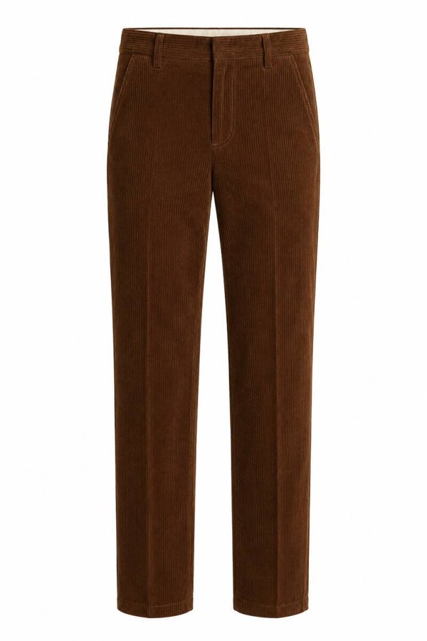 Pantalon en velours camel foncé