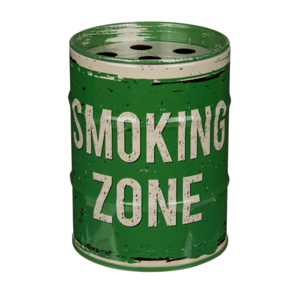 Metalen Asbak Olievat - Smoking Zone Groen