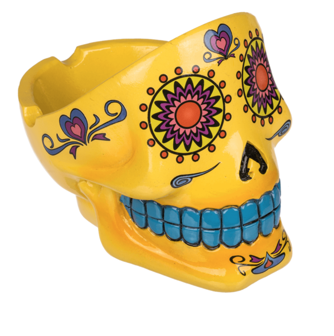 Schedel asbak - “Dia de los muertos” Geel Design