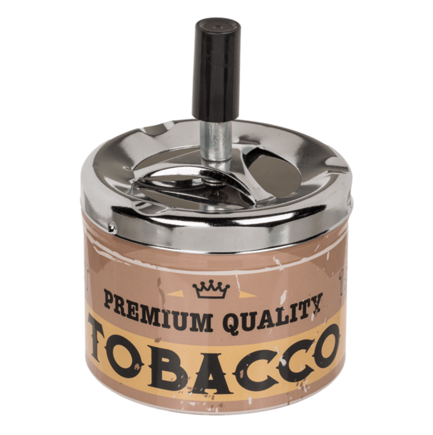 Metalen draai asbak - Premium Quality Tobacco design