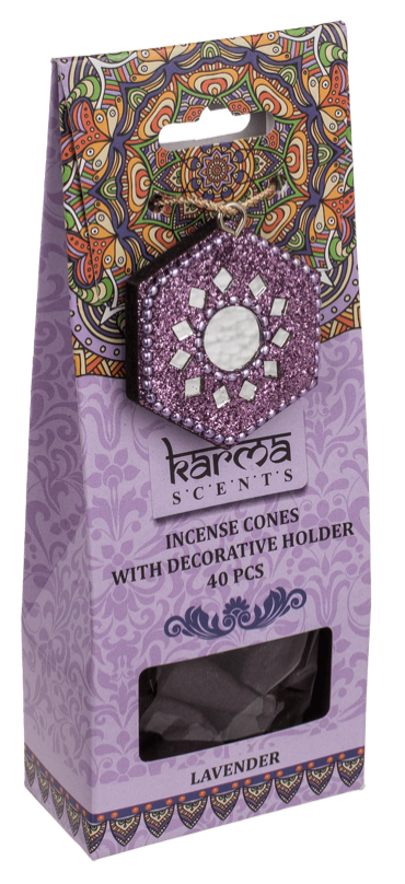 Wierook Kegels – Karma Lavender (40 stuks + houder)