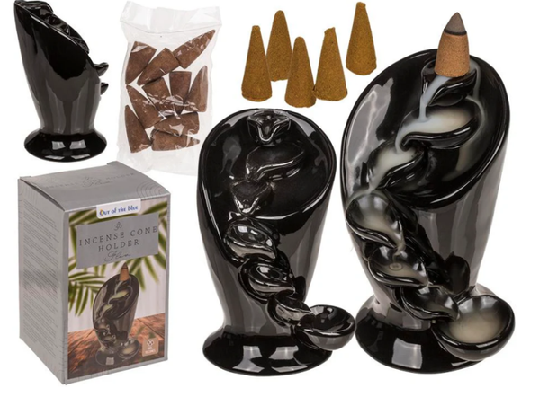 Backflow Wierookhouder – Flow met Kegels (Vanille)