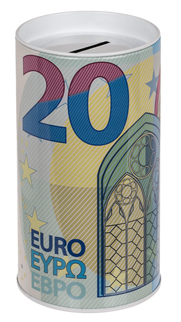 💶 20 Euro Spaarpot – Metalen Savings Box met Euro Biljet Design 💶