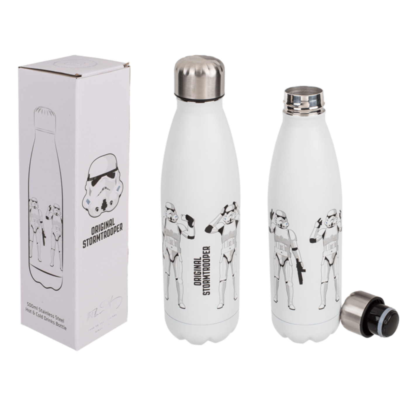 RVS Drinkfles Stormtrooper - Wit