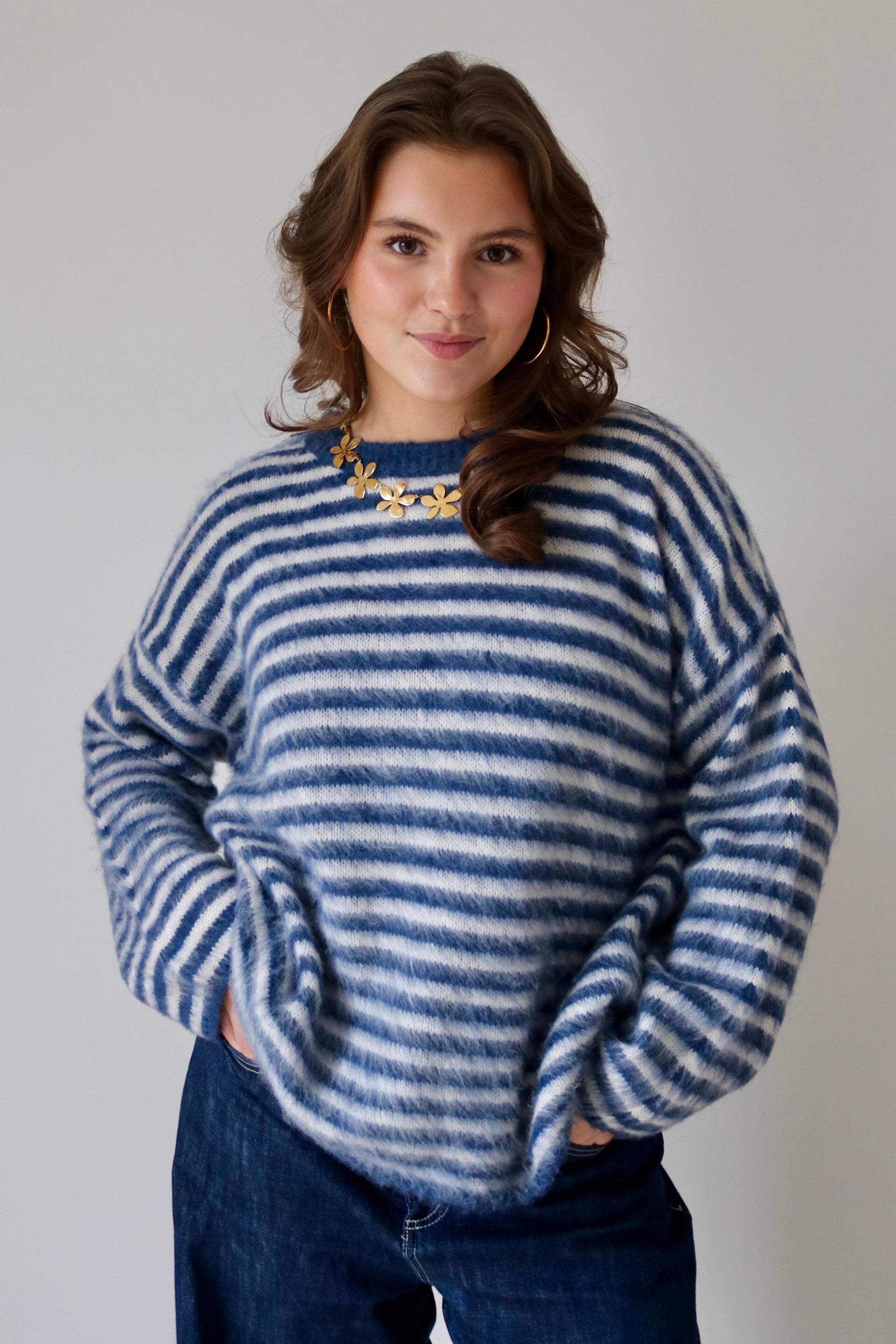STRIPED - knit | blauw - off white