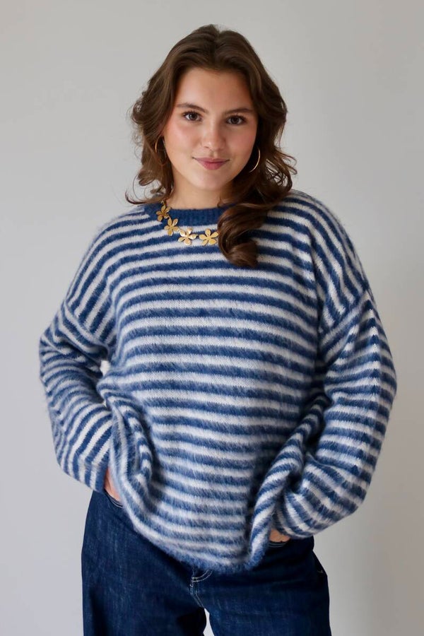 STRIPED - knit | blauw - off white