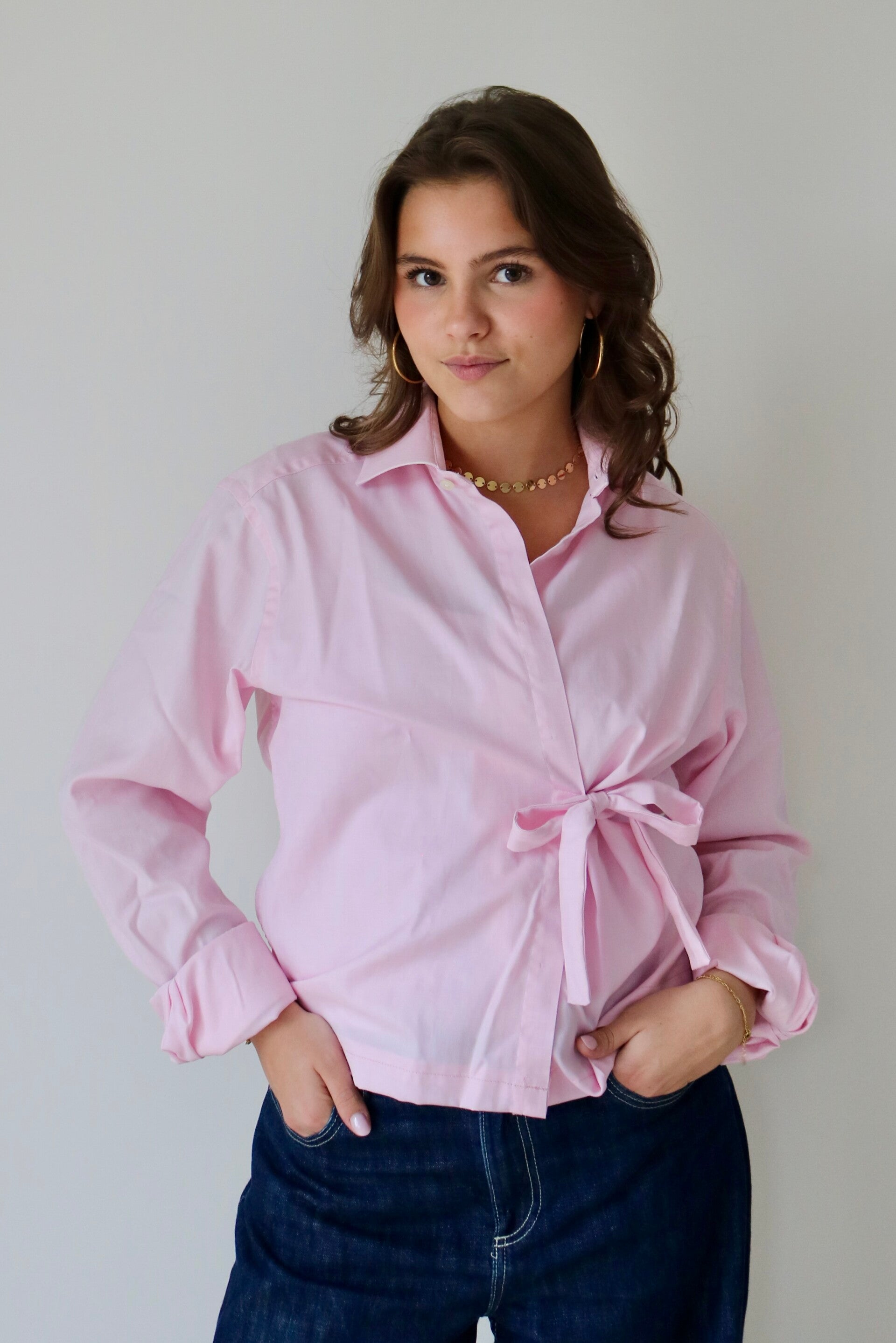 BOW - blouse - lichtroze
