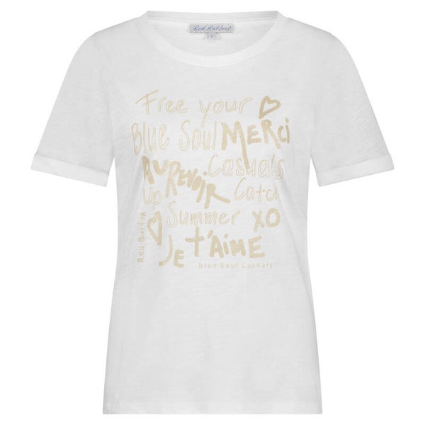 PP25 RED BUTTON 4558 TEE TEMMY GRAFFITI PEBBLE