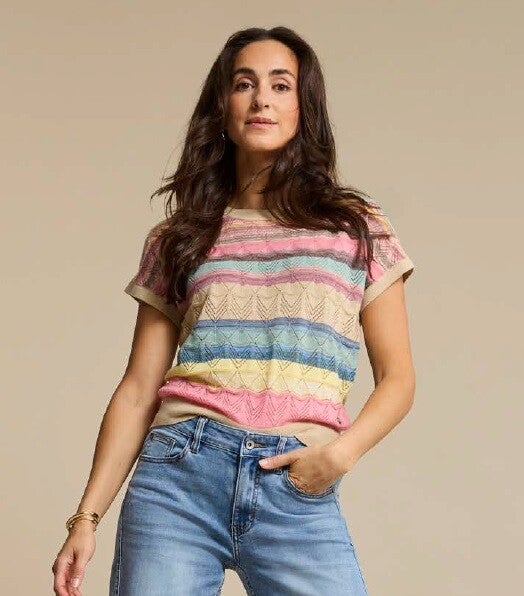 PP26 RED BUTTON 4775 JERRY MULTI STRIPE