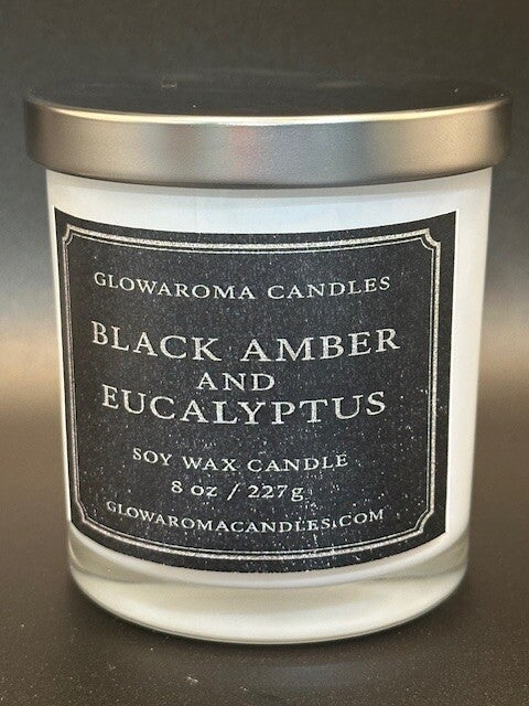 BLACK AMBER & EUCALYPTUS - HAND-POURED LUXURY CANDLE