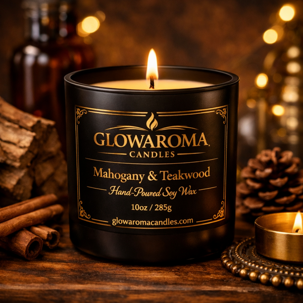 MAHOGANY & TEAKWOOD - LUXURY SCENTED SOY CANDLE