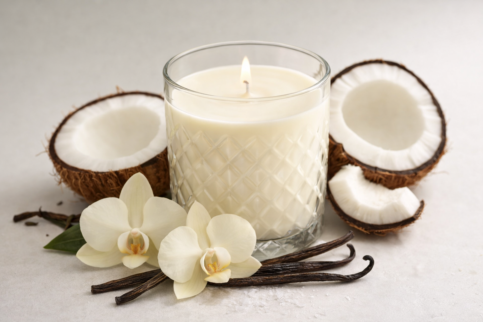 COCONUT and VANILLA - HAND-POURED SOY WAX CANDLE