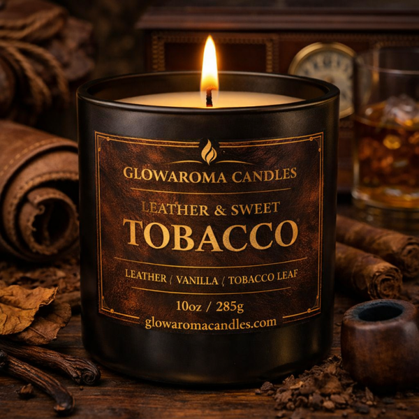 LEATHER & SWEET TOBACCO - MASCULINE - HAND-POURED SOY CANDLE