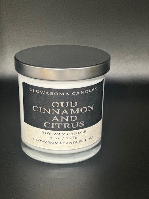 OUD, CINNAMON & CITRUS 100% SOY WAX CANDLE
