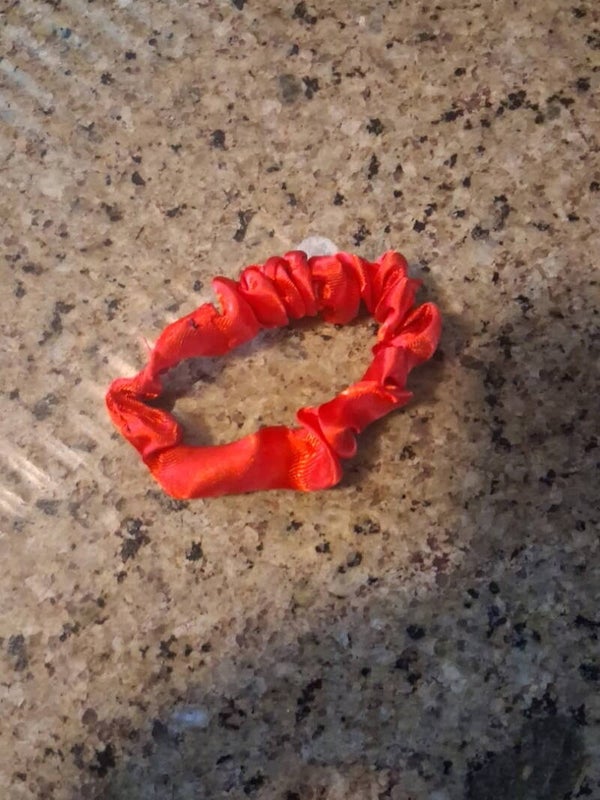 Red hair scrunchie