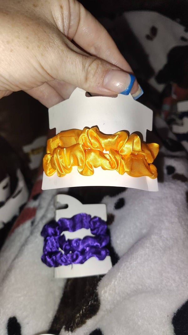 2 Pack Yellow scrunchie