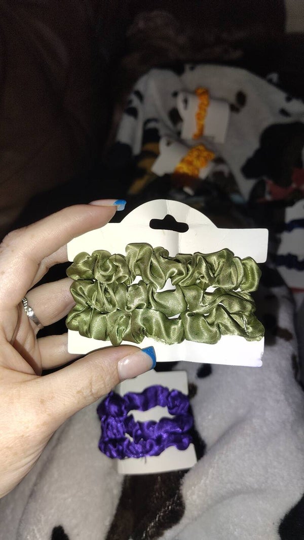 3 pack Green Scrunchie