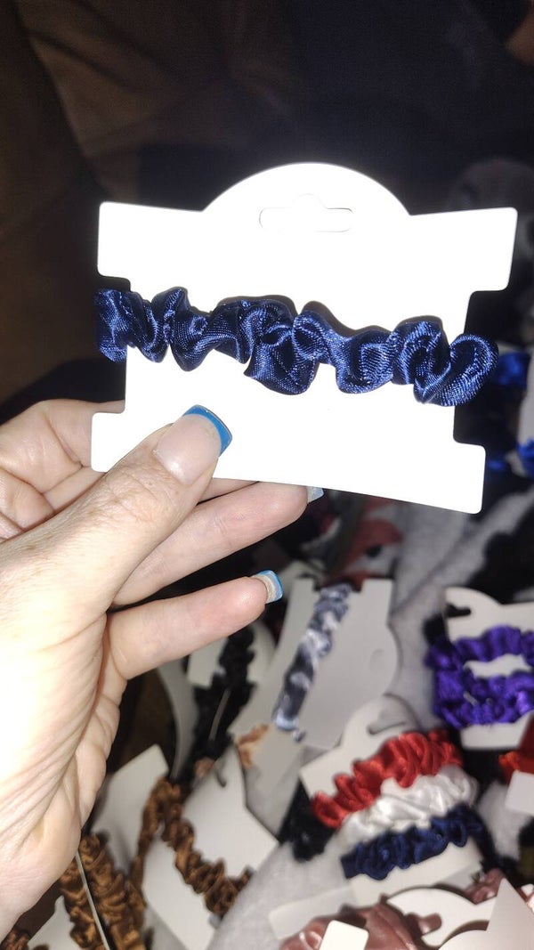 Dark blue hair scrunchie