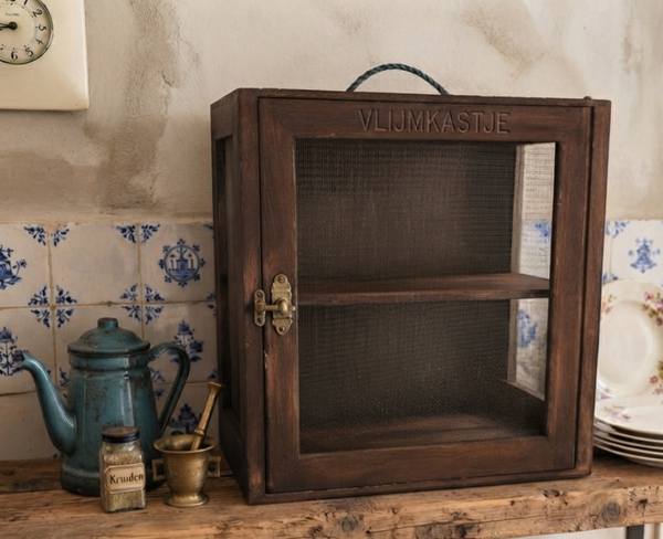 Brocante vliegenkastje
