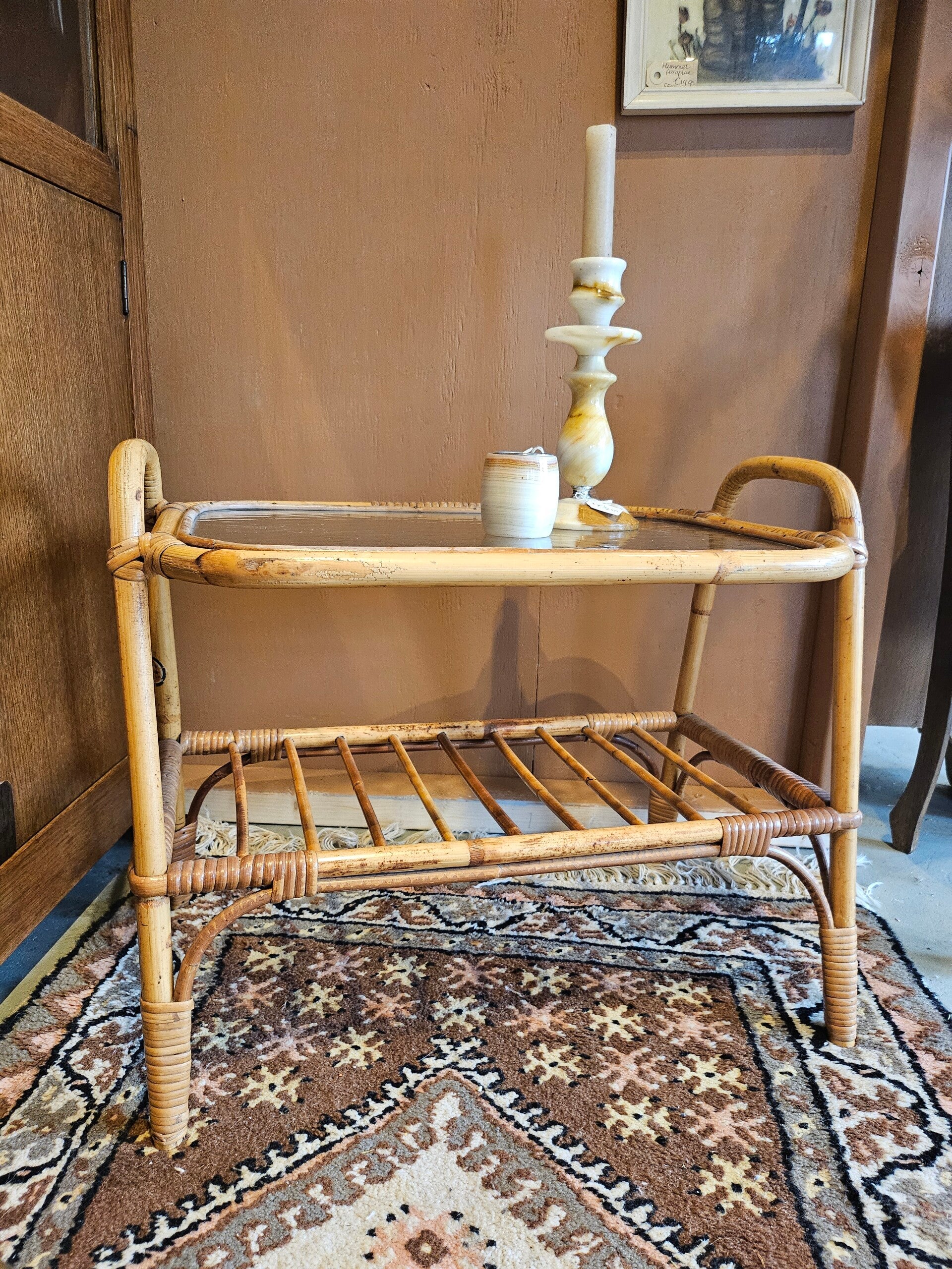 Vintage rotan tafeltje