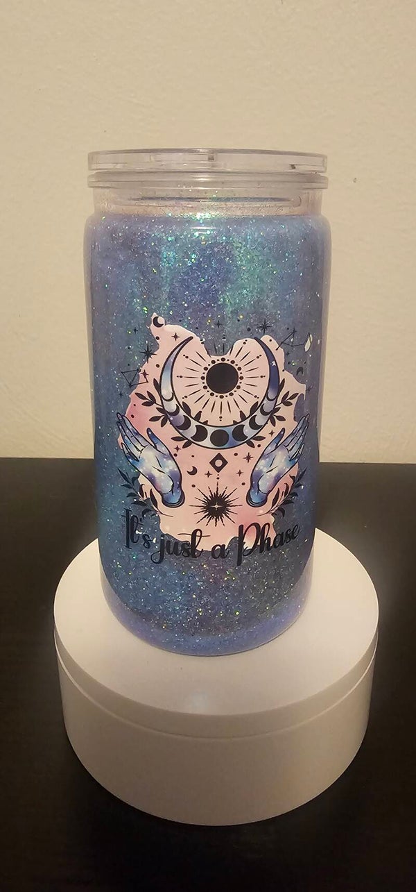 Fine glitter - snowglobe tumbler