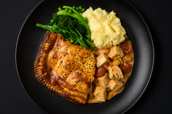 Chicken & Chorizo Pie, Mash & Veggies