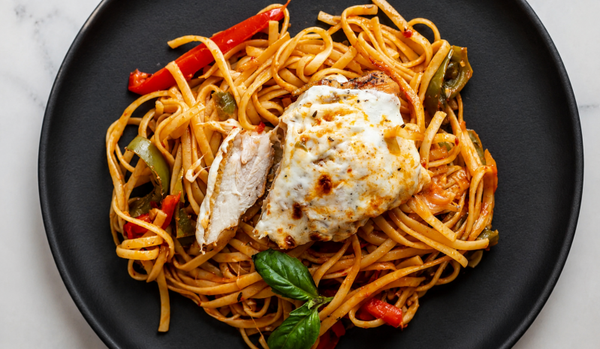 Chicken & pepper linguine