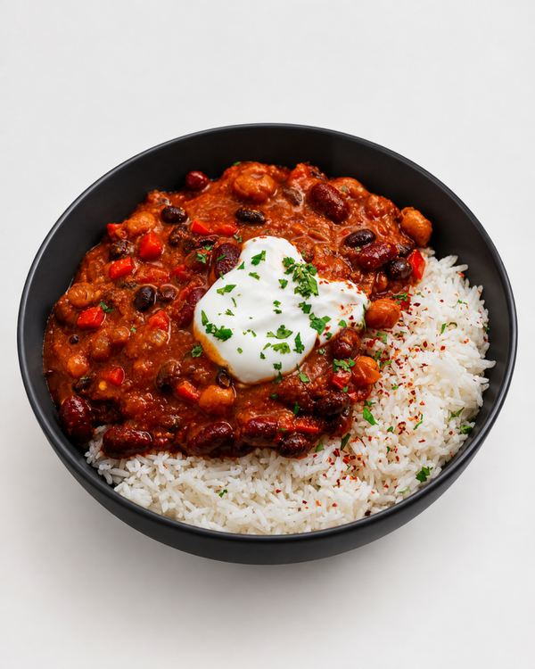 3 Bean Chilli & Basmati Rice (serves 1)