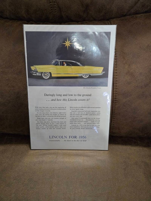 original car magazine ad 1956 Lincoln Premier Coupe