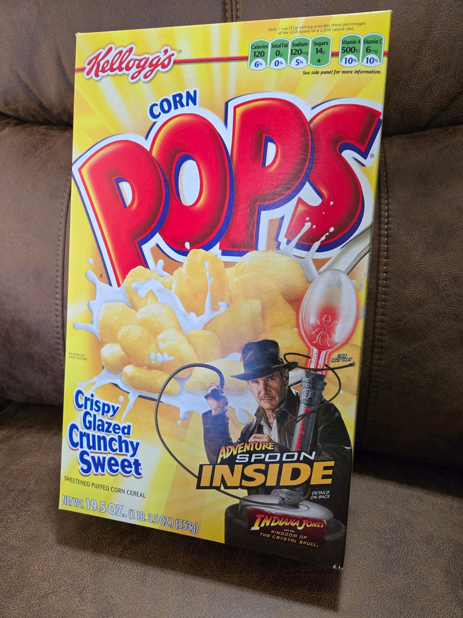 Corn Pops Indiana Jones movie cereal box