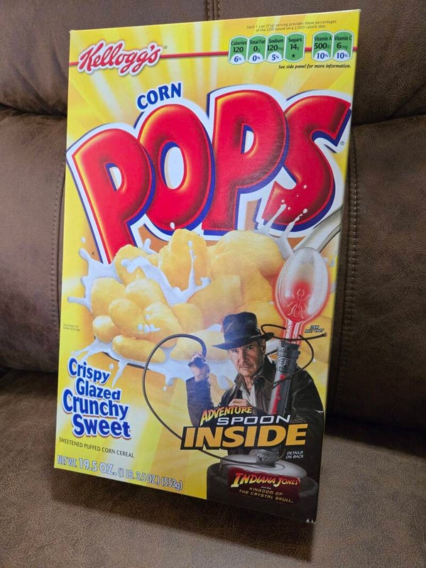 Corn Pops Indiana Jones movie cereal box