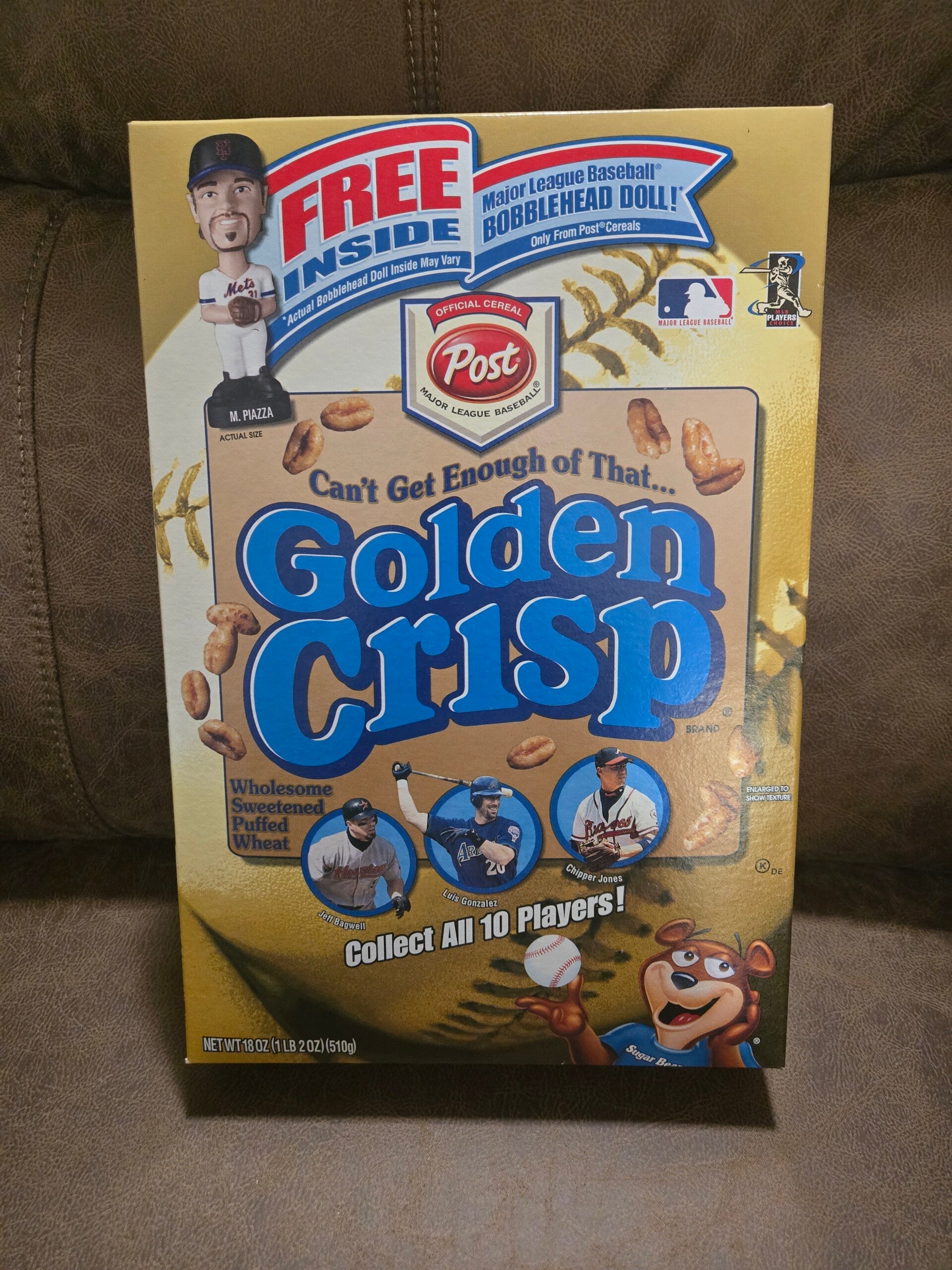 Golden Crisp cereal box MLB Baseball bobble head  2003