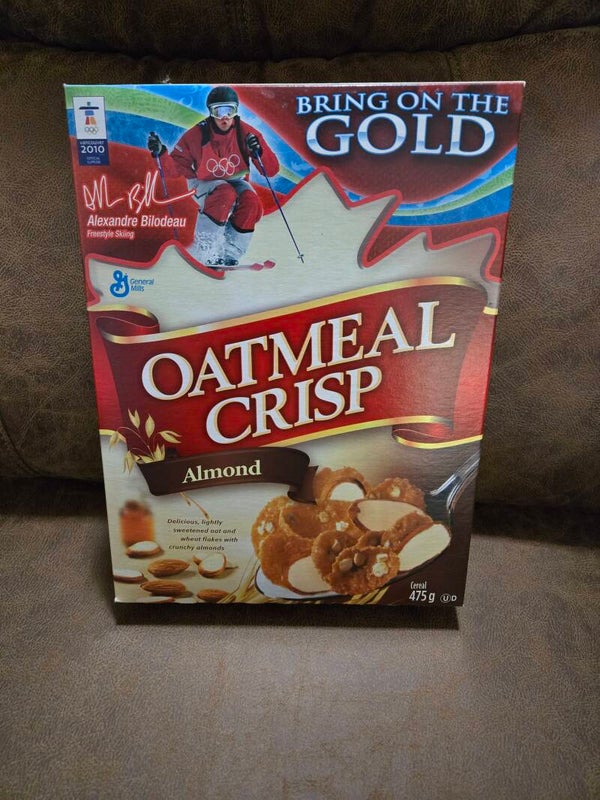 Oatmeal Crisp cereal box Alexandre Bilodeau Olympics