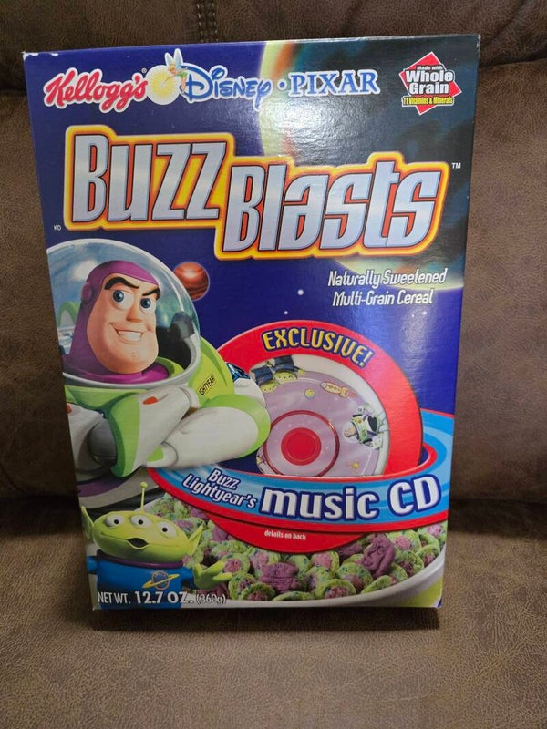 Kellogg's Disney Buzz Blasts cereal box free CD 2003