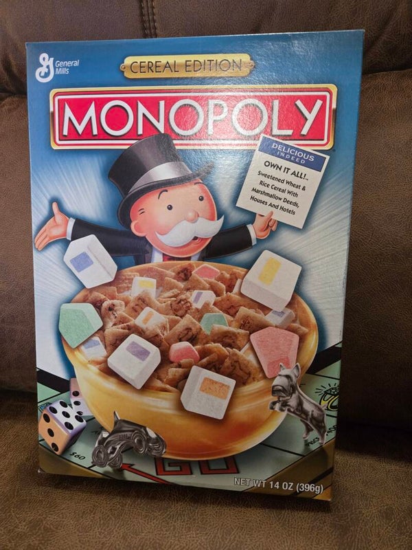 General Mills cereal box Monopoly