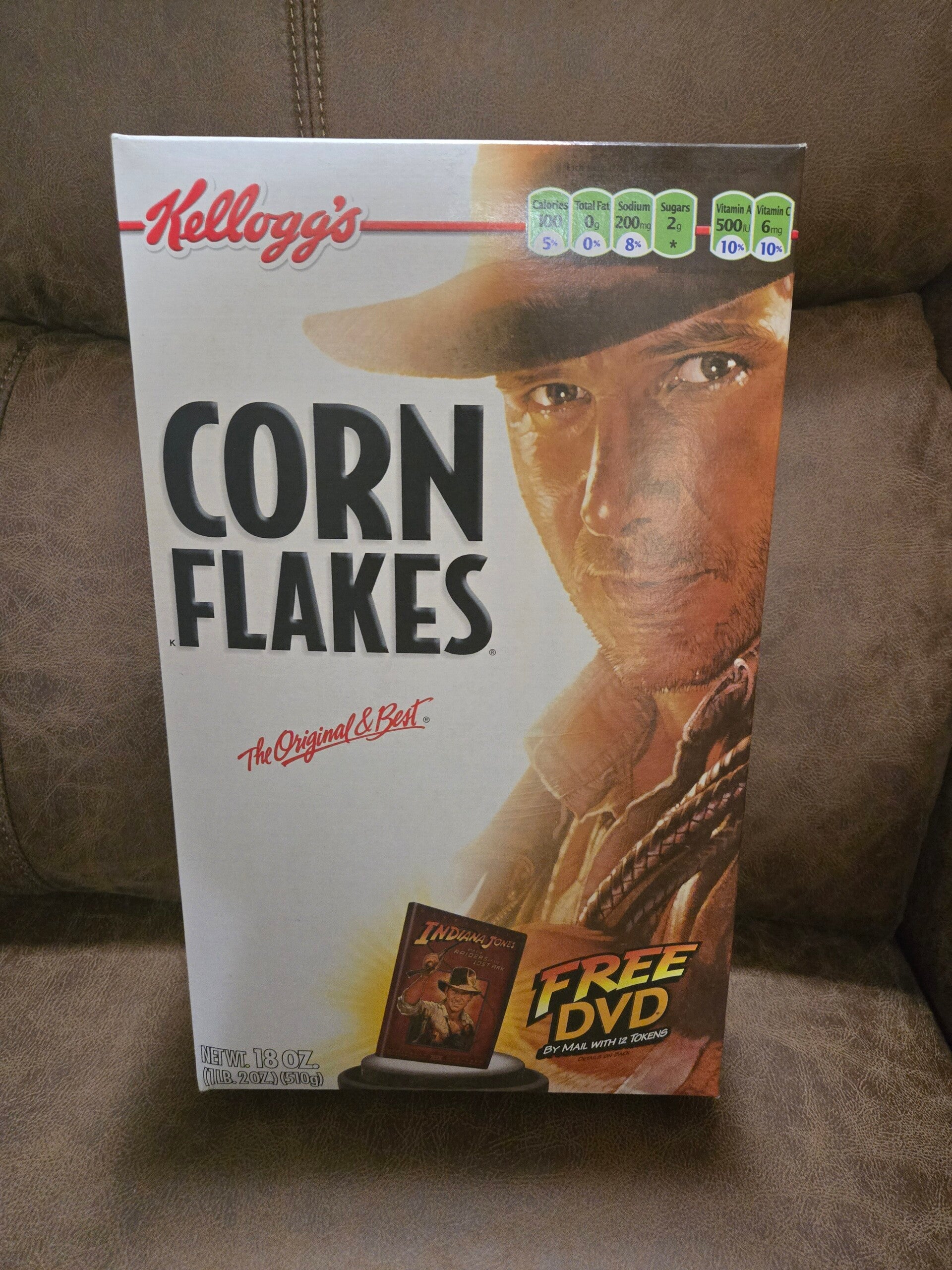 Corn Flakes Harrison Ford cereal box
