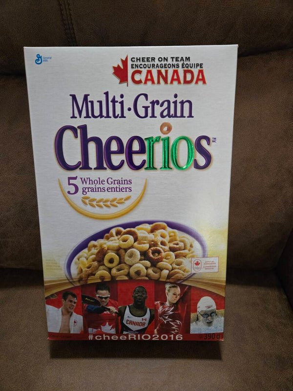 Cheerios cereal box Canada olympics 2016