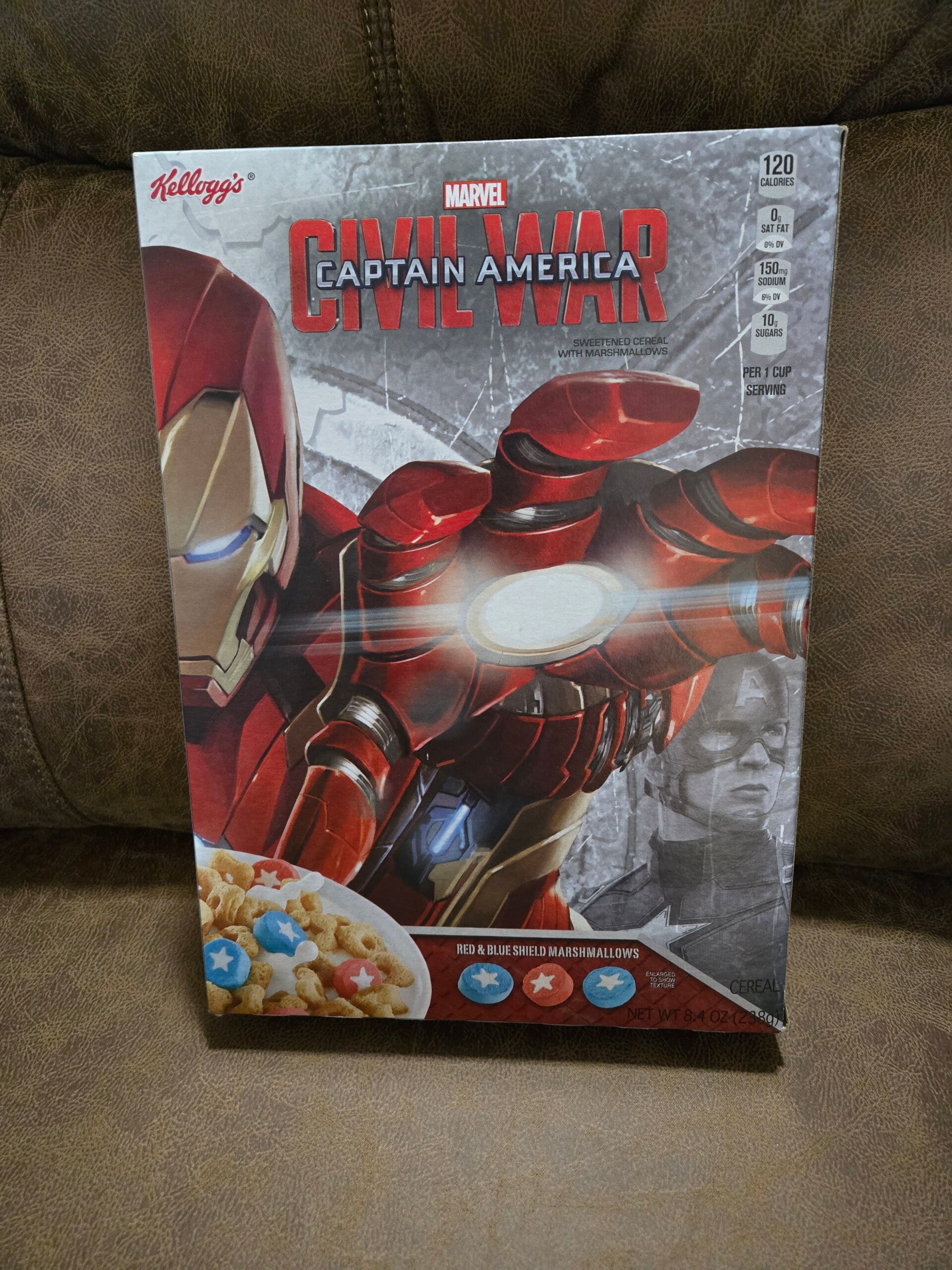 Kellogg's cereal box Civil War Marvel comics 2016